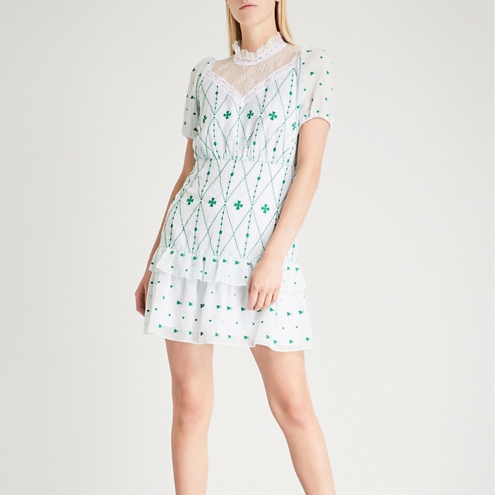 Sandro Lucky Clover Embroidered Dress